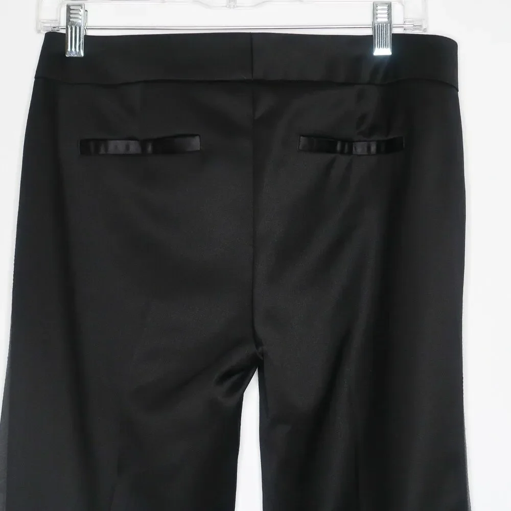 J.Crew‎ Womens Favorite Fit Pants Size 4 Black Virgin Wool Striped Career 71914